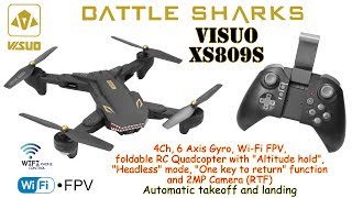 VISUO XS809S 24GHz 4Ch 6 Axis WiFi FPV Alt hold Headless One key to return 2MP Camera [upl. by Caril454]