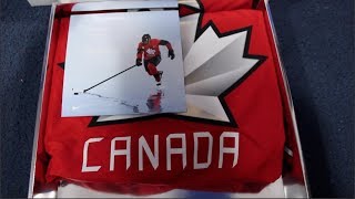 Unboxing 2018 Team Canada Olympic Hockey Jersey [upl. by Yrallam]