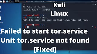 Failed to start tor service Unit tor service not found Fixed [upl. by Kovacev]