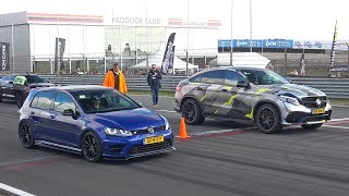 VW Golf 7 R vs BRABUS GLE63 S AMG vs Nissan GTR Switzer P800 [upl. by Norri884]