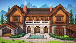 Minecraft How To Build A Wooden Mansion  Tutorial [upl. by Meletius]