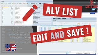 ALV List  ALV Grid Edit  Change and Save Entries english [upl. by Joanie]