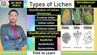 Types of Lichens  Classification of Lichen  Crustose lichen  Foliose  Fruticose  Trick to Learn [upl. by Kiraa]