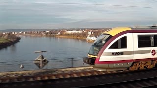 BahnWettrennen zwischen Städtebahn Sachsen und Dresdner SBahn über die Elbe [upl. by Llevram]