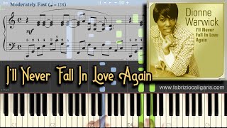 Ill Never Fall In Love Again  Piano Cover  Tutorial  Sheet Music in PDF  MIDI [upl. by Novej]