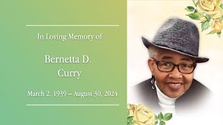 Homegoing Service  Sis Bernetta Curry [upl. by Agathy758]