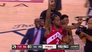 Final Seconds of 2019 NBA Finals Game 6  Toronto Celebration  Raptors vs Warriors [upl. by Essyla940]