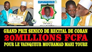 Grand Prix Senico de récital de Coran  20 millions de FCFA pour Mouhamad Mahy Touré [upl. by Yojal31]