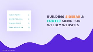 Building Sidebar amp Footer Menu For Weebly Website [upl. by Anikal]