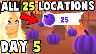 ALL 25 Purple Pumpkin Locations in Adopt Me DAY 5 [upl. by Eenwahs]