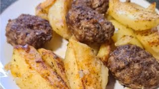 Patate me qofte ne furrePotatoes with meatballs in oven [upl. by Hendrickson866]