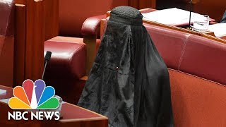 Australian Senator Caused Outrage When She Wore Burqa In Bid To Ban Them  NBC News [upl. by Assirram681]