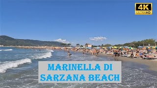 MARINELLA DI SARZANA BEACH  4K  Spiaggia Libera  Marina di Carrara  Italy [upl. by Bethesde]