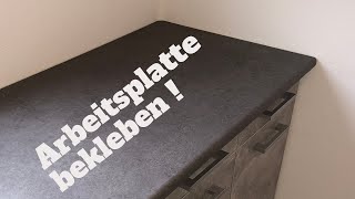 KlingerFoliende  Arbeitsplatte bekleben  Arbeitsplatte folieren  Möbelfolie  Küche folieren [upl. by Asserrac]