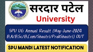 SPU Result MayJune2024 BABScBComShastriPrakShastri 1st2nd Year Result Out himquery [upl. by Nhguavoj]