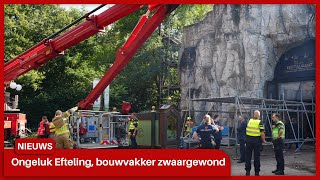 Ongeluk bij verbouwing in De Efteling bouwvakker raakt zwaargewond [upl. by Hsatan]