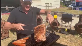 Cooking Delicious Slow Roasted Lamb Shoulder on Your Chiminea [upl. by Releyks]