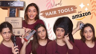 I bought VIRAL Amazon Hair Tools😳😟  From ₹599 😋  Aashi Adani [upl. by Eyma]