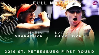 Maria Sharapova vs Daria Gavrilova  Full Match  2019 St Petersburg First Round [upl. by Grefer]