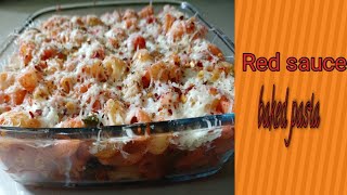 baked pasta।।red sauce baked pasta।।pasta recipe in Hindi।। [upl. by Newnorb9]