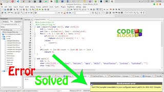 Fix Code Blocks Environment Error Cant find compiler executable in your configured search path [upl. by Vere103]