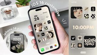 iOS16 aesthetic customization 🖤  custom lock screen widgets icons tutorial [upl. by Oirom410]