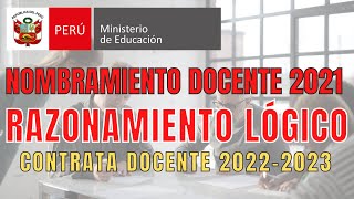 RAZONAMIENTO LOGICO MATEMATICO NOMBRAMIENTO DOCENTE 2021GRATIS CONTRATA DOCENTE 20222023MINEDU [upl. by Atiana]