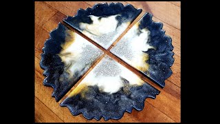 836 My First Resin Geode Agate Coaster Four Piece Set [upl. by Ayian576]