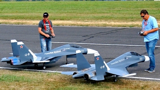 GREAT RC JET MODEL SHOW WITH 2X SUKHOI SU30 MK ELSTER JET TEAM FLIGHT TO MUSIC [upl. by Schalles459]