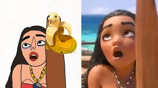 Dwayne Johnson Youre Welcome from Moana Drawing Meme Funny Art Video [upl. by Ylrrad664]