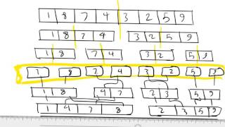 27  Merge sort Algorithm خوارزمية الترتيب [upl. by Valentina]