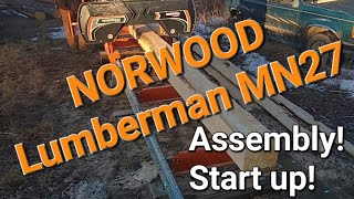 Norwood Lumberman MN27 assembly start up first cut First time Mill Users sawmill startup [upl. by Giordano]