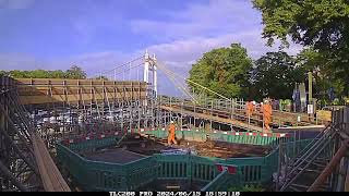 Teddington Lock Attaching the temporary ramp timelapse [upl. by Lezti314]