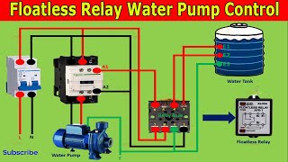 Floatless Relay Water Pump Control Wiring Connection Diagram  Water Level Sensor Floatless Relay [upl. by Ycnaffit]