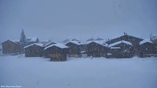 Heavy Snowfall  Winter Storm  Thick Snowflakes Falling in a Village  Calm Breeze [upl. by Davison615]