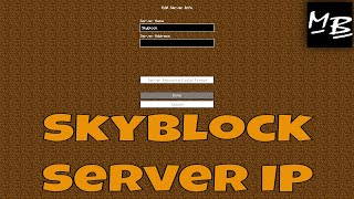 Minecraft Skyblock Server IP Address [upl. by Intruok]