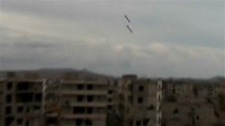 Video Captures Bombs Exploding in Syrian City of Daraya [upl. by Berck]