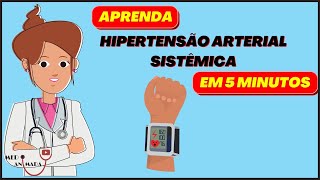 APRENDA HIPERTENSÃO ARTERIAL SISTÊMICA EM 5 MINUTOS  AULA ANIMADA [upl. by Leroi]