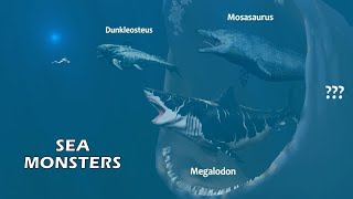 Sea Monsters Size Comparison  The Largest Sea Animals Living and Prehistoric [upl. by Atnahs]