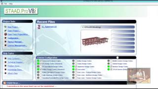 1 การเข้าใช้งาน STAADPro v8i [upl. by Nyret]