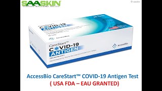 AccessBio CareStart COVID19 Antigen Test RCHM02071  USA FDA  EUA Approved [upl. by Eisned]