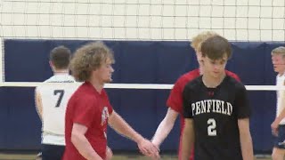 Penfield boys volleyball stays undefeated with sweep of Pittsford [upl. by Sices]