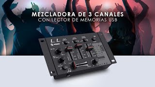 MEZCLADORA DE 3 CANALES CON LECTOR DE MEMORIAS USB  MIX135 [upl. by Devondra]