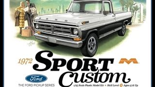 How to Build the 1972 Sport Custom Ford Pickup Truck 125 Scale Moebius Model Kit 1220 Review [upl. by Refannej]