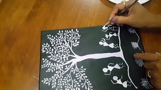 WARLI BASIC PAINTING FOR BEGINNERS  GETTING STARTED [upl. by Leith]