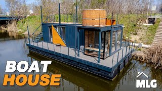 Building MLG Lux HOUSE BOAT Shipping Container Step by step DIY  TimeLapse diy containerhouses [upl. by Luapnaes]