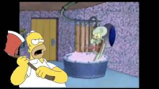 Crazy Homer Droped By Squidwards House [upl. by Shriner744]