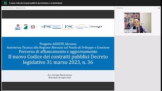 Il nuovo Codice dei contratti pubblici D lgs 31 03 2023 n 36 26 07 2023 [upl. by Terrance]