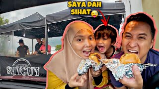 💢IJAT REVIEW BURGER TEPI JALAN PADU BAI😋QASHA DAH SIHAT DARI SUNAT KE TU😱VLOG IJAT [upl. by Tur617]