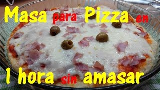 Masa para pizza se hace en una hora sin amasar sin aceite mas light La cocina de Jaki [upl. by Toor]